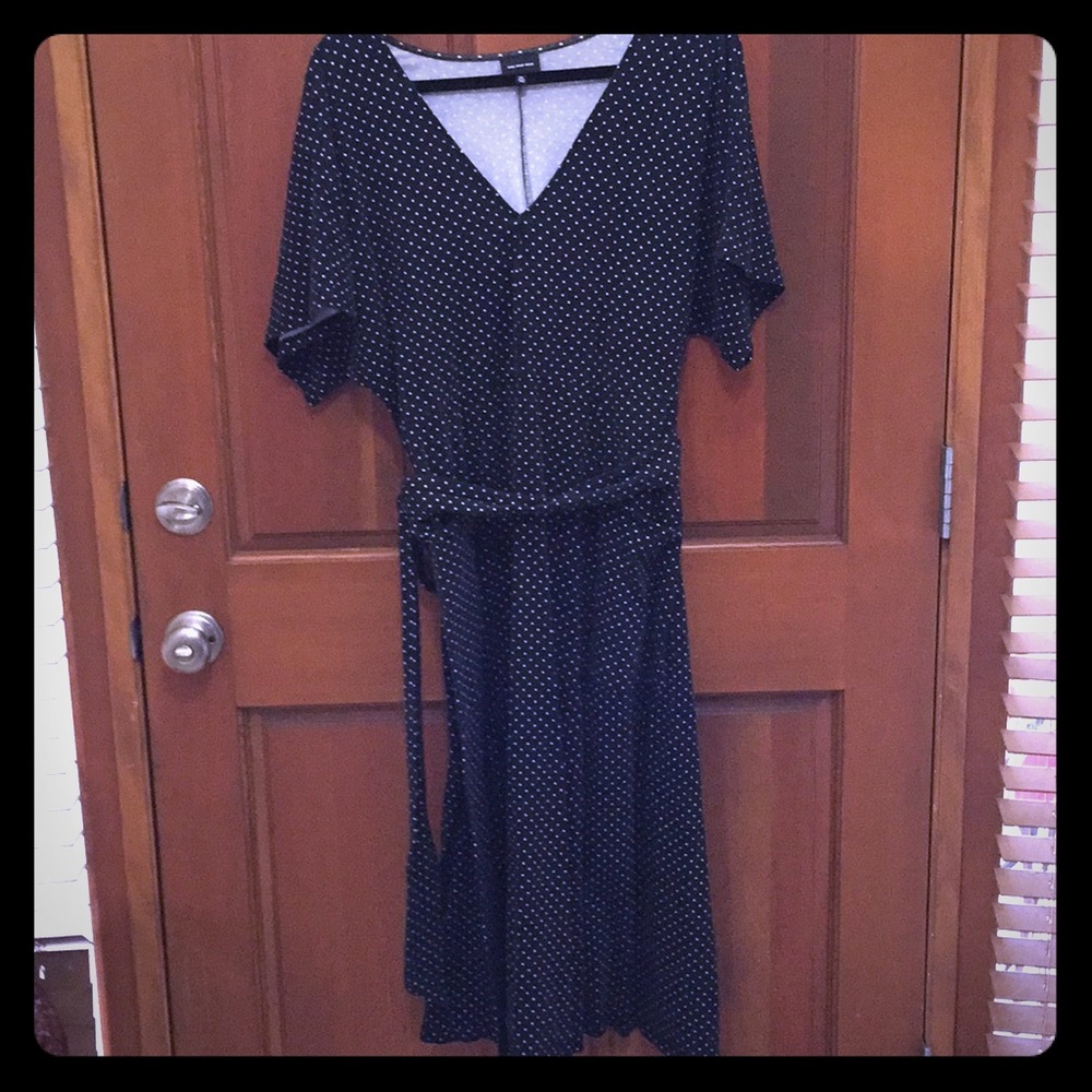 Black and white polka dot dress pinup style